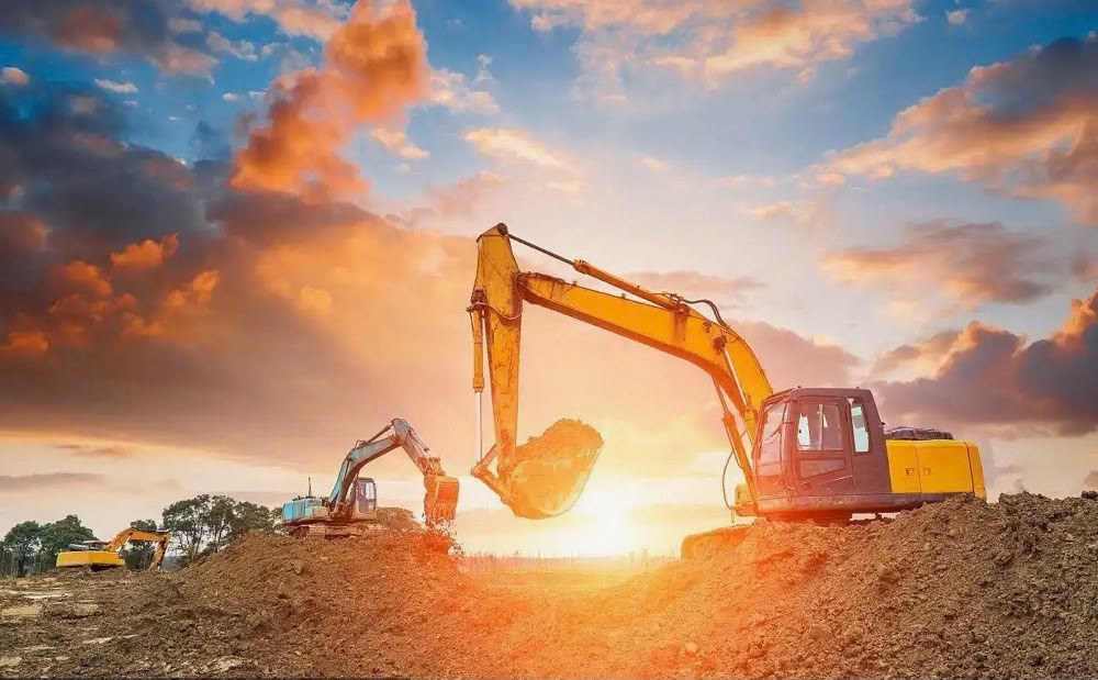 Excavation at sunset