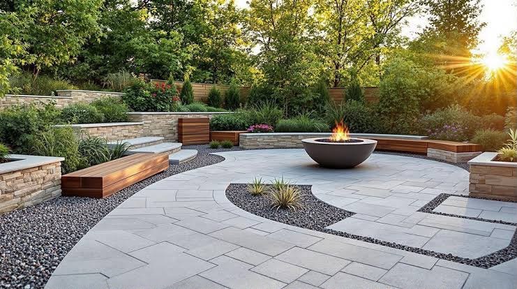 Hardscape patio and fire feature